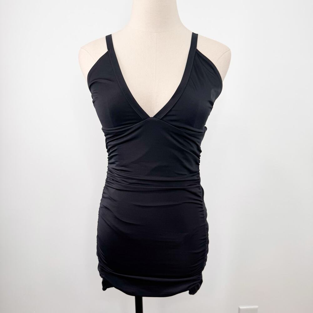 HAH We Are Hot As Hell It Suits U 1 Piece Swimsuit Black Swimdress Vacay Size M - Picture 8 of 11